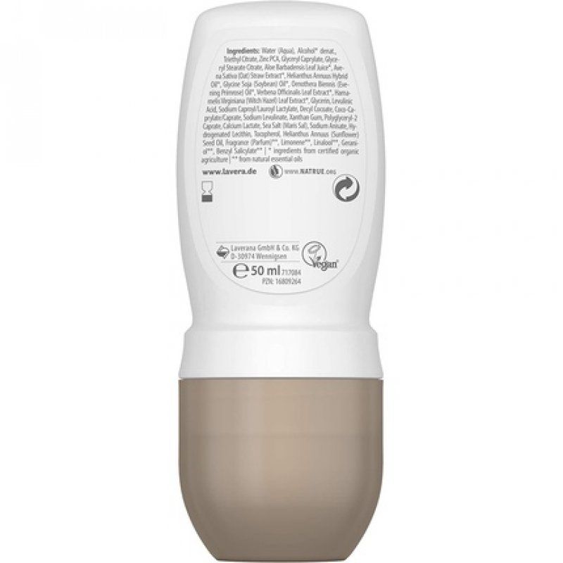 Lavera Natural & Mild Deodorant Roll-On with Organic Oat and Natural Minerals 50ml - 48 Hour Protection - Vegan