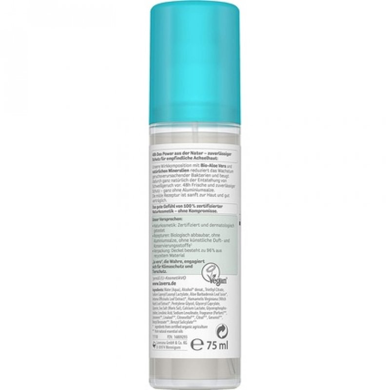 lavera Deo Spray Basis Sensitiv Natural Sensitive 48h Vegan 75ml