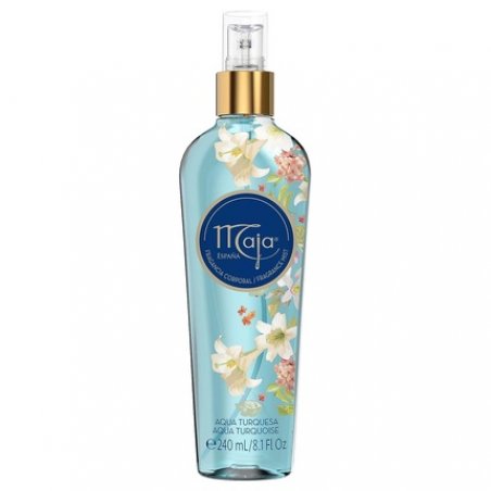 Maja Aqua Turquoise Mist Perfumed Body Mist with Floral and Aquatic Notes 8.1 FL Oz Spray Bottle