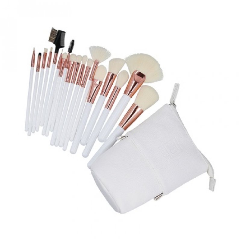 ilu Basic Set 18 Makeup Brushes with Bag White