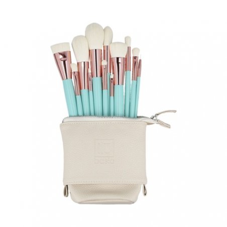 ilu Basic Set 12 Makeup Brushes with Turquoise Bag