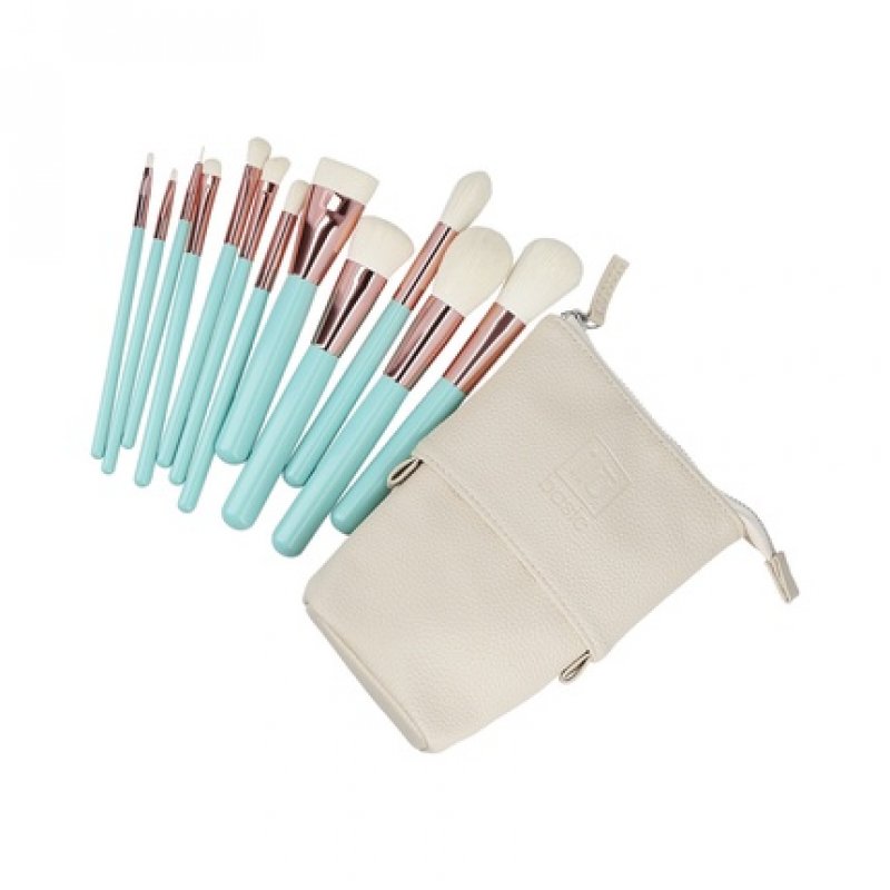 ilu Basic Set 12 Makeup Brushes with Turquoise Bag
