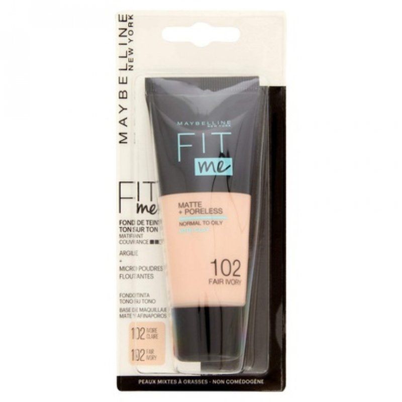 Maybelline New York Fit Me Matte & Poreless Fluid for Normal to Oily Skin 102 Ivory 30ml