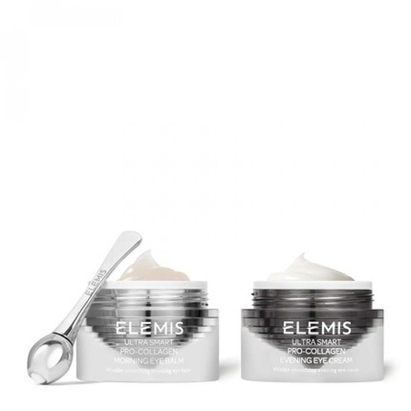 ELEMIS ULTRA SMART Pro-Collagen Eye Treatment Duo Day & Night Treament System and Tool Rejuvenates Smoothes and