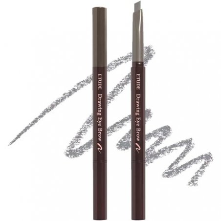 Etude House Drawing Eye Brow 0.25g Gray 21AD Long Lasting Eyebrow Pencil Soft Textured Natural Daily Look Eyebrow