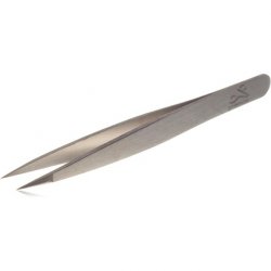 Optima 3.5 inch Elegant Matt Finish Stainless Steel Pointed Tip Tweezers for Ingrown Hairs