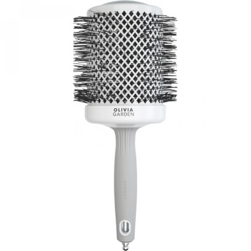 Olivia Garden Expert Blowout Shine Hairbrush White and Grey 80mm