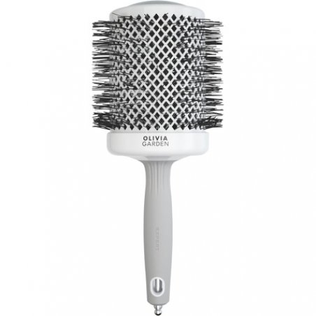 Olivia Garden Expert Blowout Shine Hairbrush White and Grey 80mm