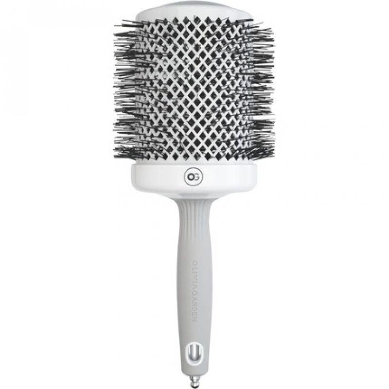 Olivia Garden Expert Blowout Shine Hairbrush White and Grey 80mm