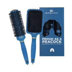 Olivia Garden Peacock Hair Brush Gift Set for Detangling and Styling
