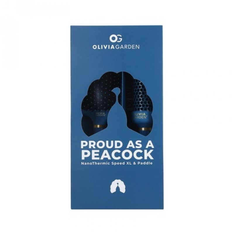 Olivia Garden Peacock Hair Brush Gift Set for Detangling and Styling