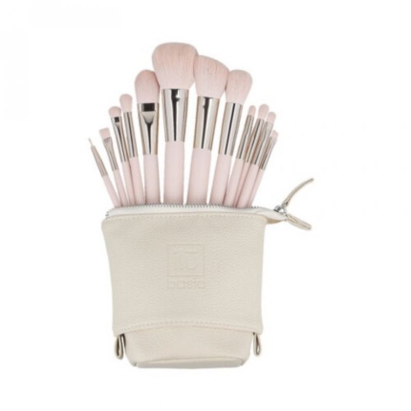 ilu Basic Set 12 Makeup Brushes with Pink Bag