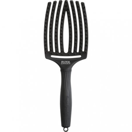 Olivia Garden Fingerbrush Care Iconic Boar & Nylon Full Black Hairbrush Large