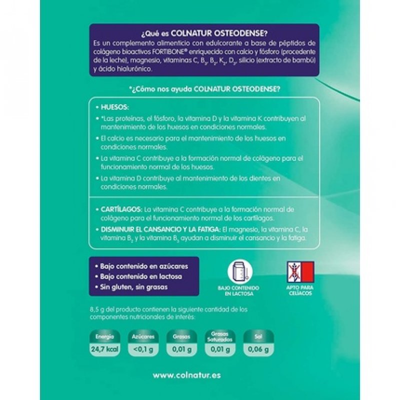 Colnatur Osteodense Collagen Peptides Vanilla Flavor 255g Powder - Enriched With