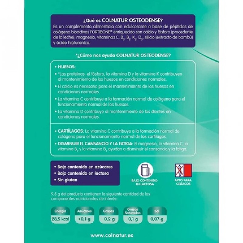 Colnatur Osteodense Collagen Peptides Chocolate Flavor 285g Powder - Enriched