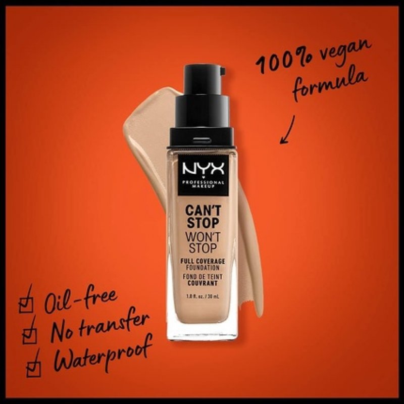 Nyx Can´t Stop Won´t Stop Full Coverage Foundation True Beige 30ml
