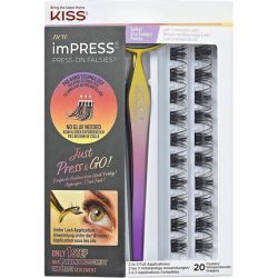 KISS imPRESS Press-On Falsies Eyelash Clusters Kit Spiky Black