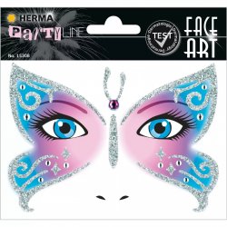 HERMA 15308 Face Art Sticker Butterfly Temporary Tattoos Glitter Face Paint for Carnival Halloween - Colorful