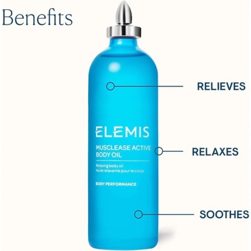 ELEMIS Musclease Active Body Oil Relaxing Body Oil with Extracts to Relieve Recharge and Soothe Calming Lotion with