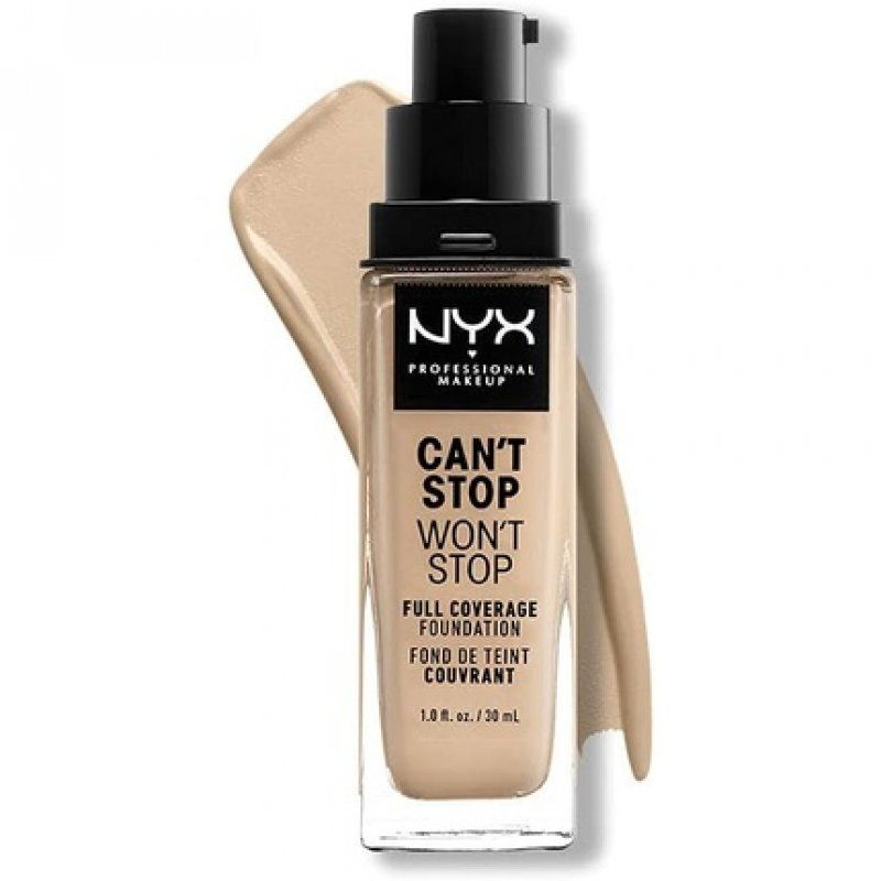 NYX Professional Makeup Can't Stop Won't Stop Full Coverage Foundation Vegan Formula Matte Finish Shade Nude 06.5