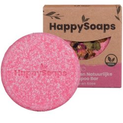 HappySoaps La Vie en Rose Solid Shampoo Bar 70g - Vegan and 100% Plastic Free - Handmade in EU
