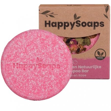 HappySoaps La Vie en Rose Solid Shampoo Bar 70g - Vegan and 100% Plastic Free - Handmade in EU