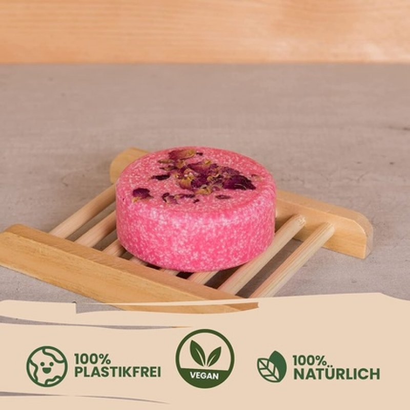 HappySoaps La Vie en Rose Solid Shampoo Bar 70g - Vegan and 100% Plastic Free - Handmade in EU