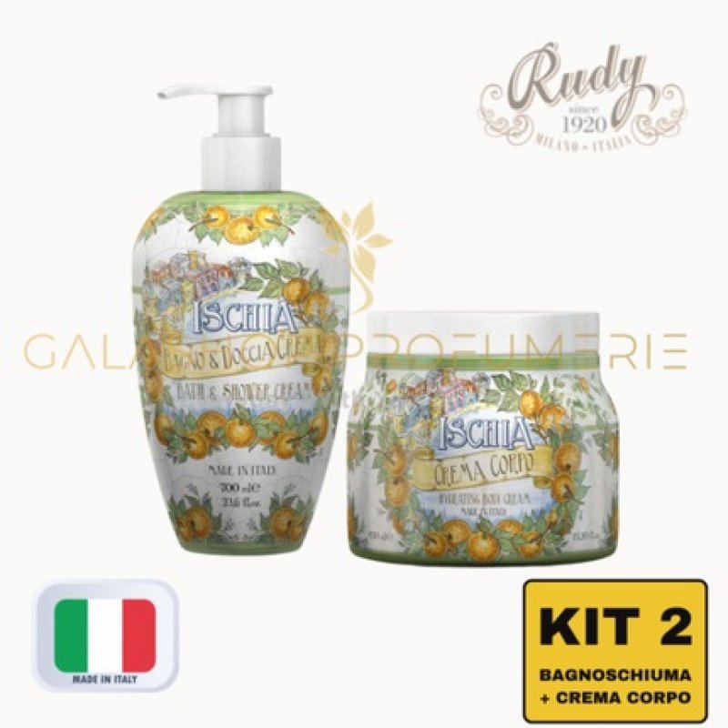 Kit The Majolica Ischia Bath Foam Body Cream Rudy Made in Italy