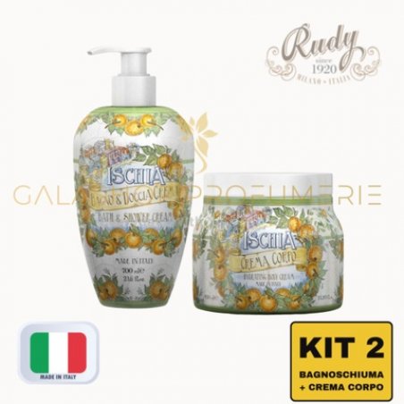 Kit The Majolica Ischia Bath Foam Body Cream Rudy Made in Italy