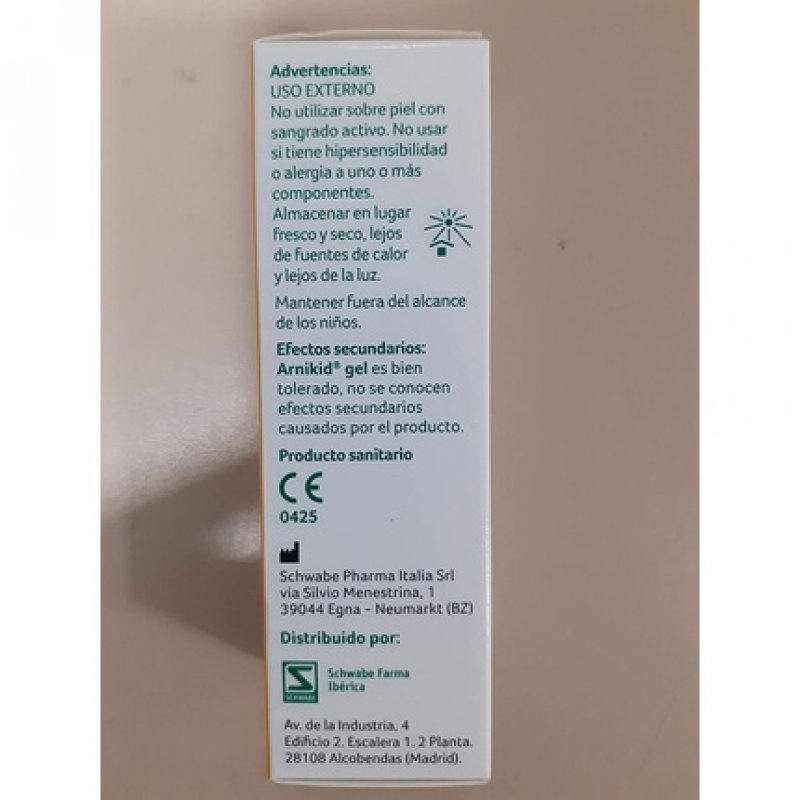 Arnikid Gel Pack 30 Ml Preservatives, Hematomas And Abrasions