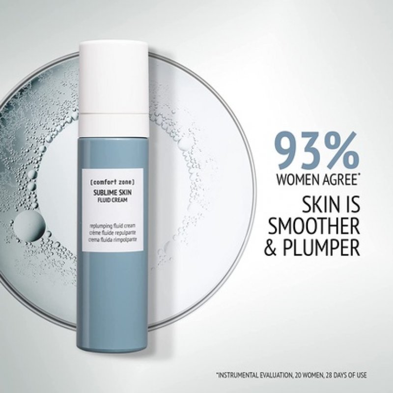Comfort Zone Sublime Skin Fluid Cream 60ml Firming Plumping and Moisturising Face Cream with Hyaluronic Acid Vegan