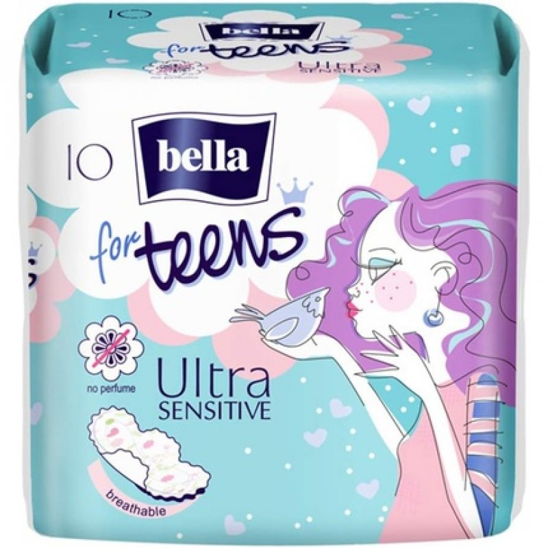 Bella for Teens Ultra Sensitive Sanitary Towels Pack of 10 - Pack of 6
