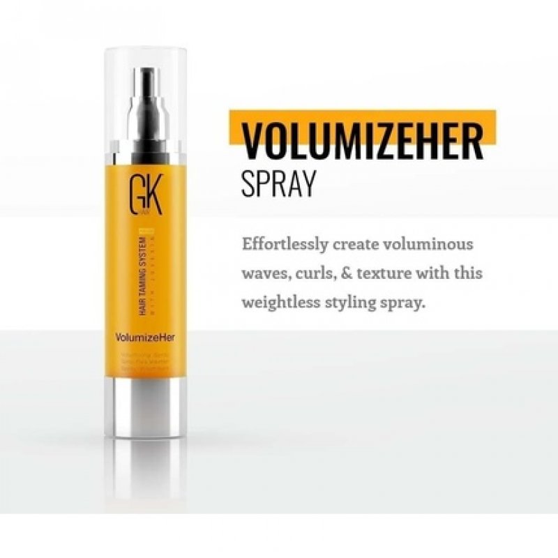 Global Keratin GK HAIR VolumizeHer Spray 100ml Heat Protection Spray for Hair Repair Dry Damaged Anti Frizz Hair Spray