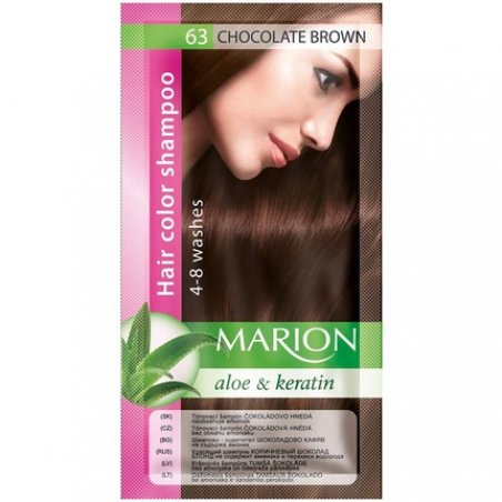 Marion Hair Dye Shampoo with Aloe and Keratin 63 Chocolate Brown