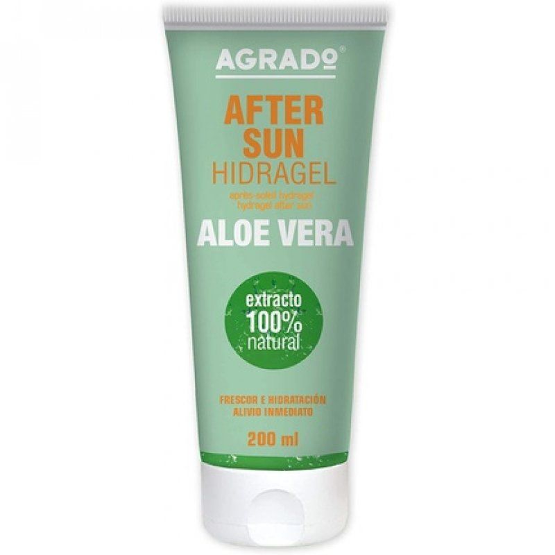 Hydragel Lotion AfterSun Aloe Vera 100% Natural Moisturizing Cream for After Sun 200ml - Agrado