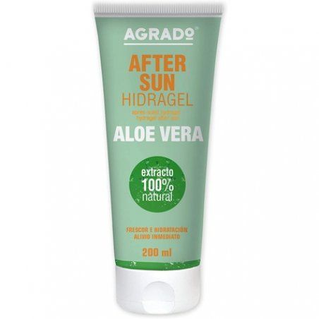 Hydragel Lotion AfterSun Aloe Vera 100% Natural Moisturizing Cream for After Sun 200ml - Agrado