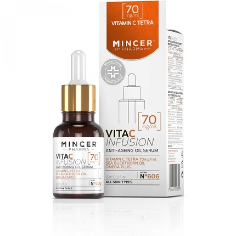 Mincer Pharma Vita C Infusion Anti-Aging Oil Serum Tetra 70mg/ml with Sea Buckthorn Oil and Omega Plus 15ml