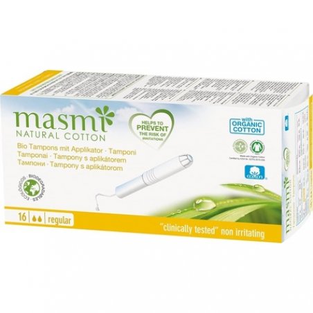 MASMI NATURAL COTTON Organic Tampons Classic Applicator 16 Count