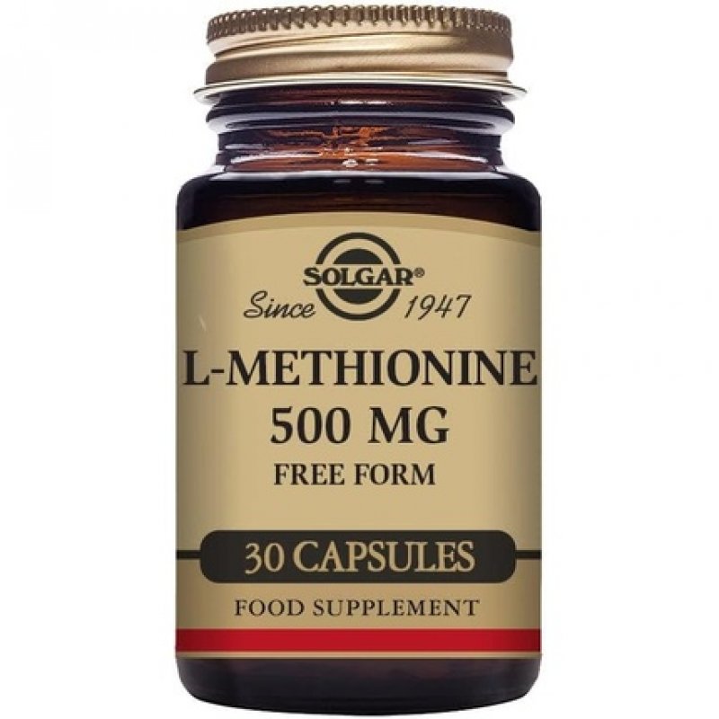 Solgar L-Methionine 500mg Vegetable Capsules Sulphur-Containing Amino Acid Suitable for Daily Use Vegan and Gluten Free
