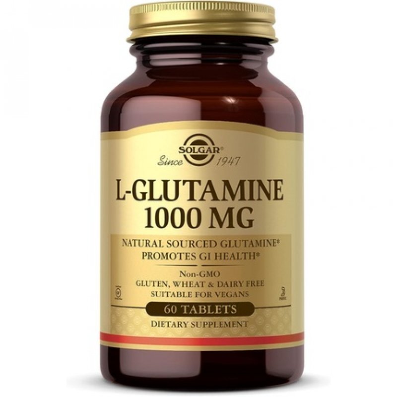 Solgar L-Glutamine 1000mg Tablets Pack of 60 Supports Muscle Function For Active Lifestyles Great Addition to Whey