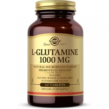 Solgar L-Glutamine 1000mg Tablets Pack of 60 Supports Muscle Function For Active Lifestyles Great Addition to Whey