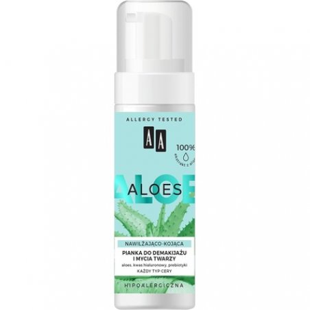 AA Aloes 100% Aloe Vera Extract Moisturizing and Soothing Make-up and Face Cleansing Foam 150ml