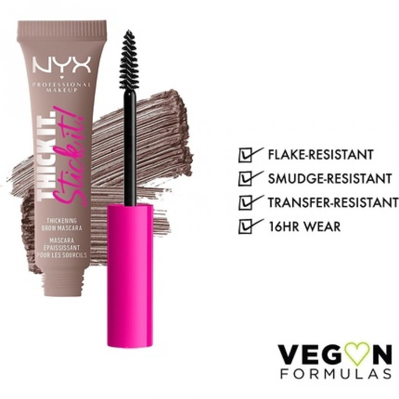NYX Professional Makeup Thick It Stick It Thickening Brow Mascara Eyebrow Gel Cool Blonde 02