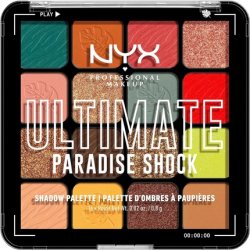 NYX Professional Makeup Ultimate Shadow Palette 16 Vibrant True-To-Pan Eyeshadow Shades Metallics Shimmers Colours and