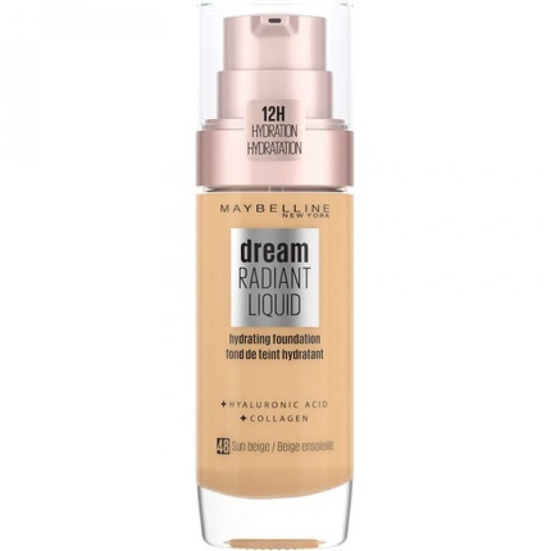 Maybelline Dream Radiant Liquid Hydrating Foundation with Hyaluronic Acid and Collagen 48 Sun Beige