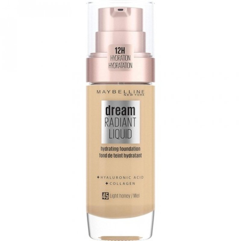 Maybelline Dream Radiant Liquid Hydrating Foundation with Hyaluronic Acid and Collagen 45 Light Honey