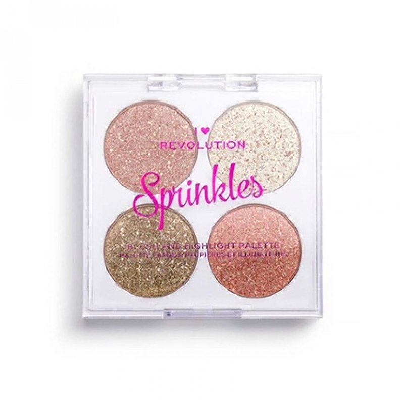 Heart Makeup Revolution Sprinkles Confetti Cookie Blusher Highlighter Palette