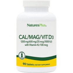 NaturesPlus Cal/Mag/VIT D3 with Vitamin K2 Bone Health Supplement 90 Tablets