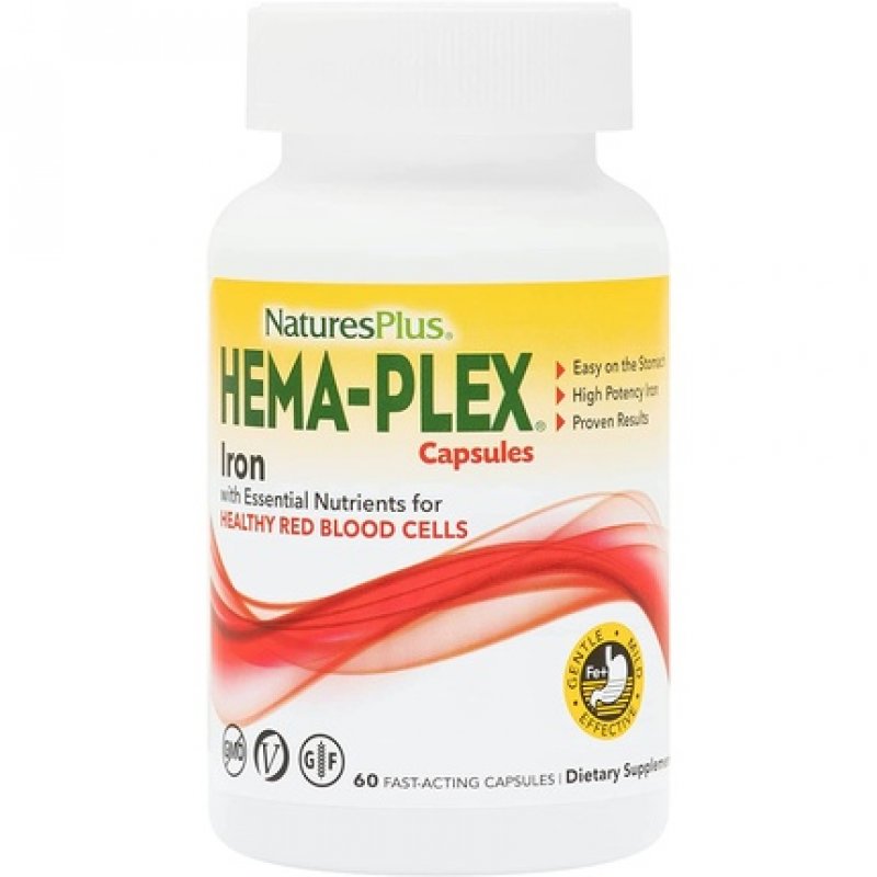 NaturesPlus Hema-Plex Iron Fast-Acting Capsules 60 Count 85mg