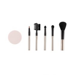 QVS Cosmetic Brush Set Makeup Brushes 6 Pieces - Rouge Brush, Eyeshadow Applicator, Eyeshadow Brush, Lip Brush, Makeup